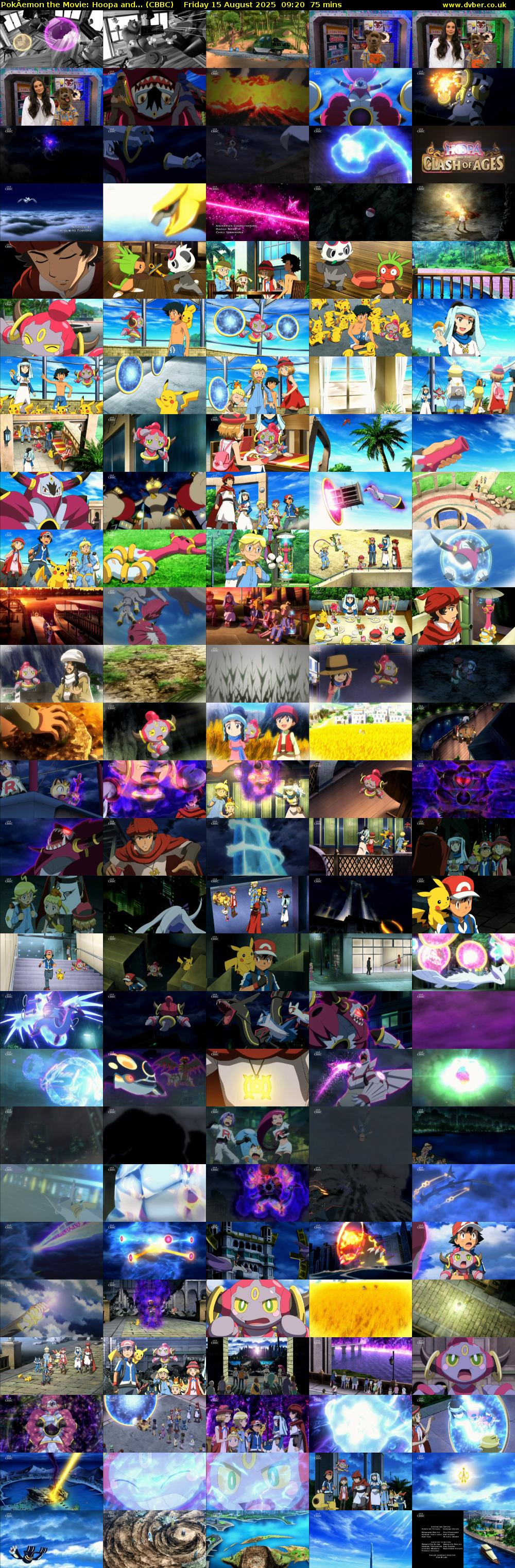 PokÂemon the Movie: Hoopa and... (CBBC) Friday 15 August 2025 09:20 - 10:35