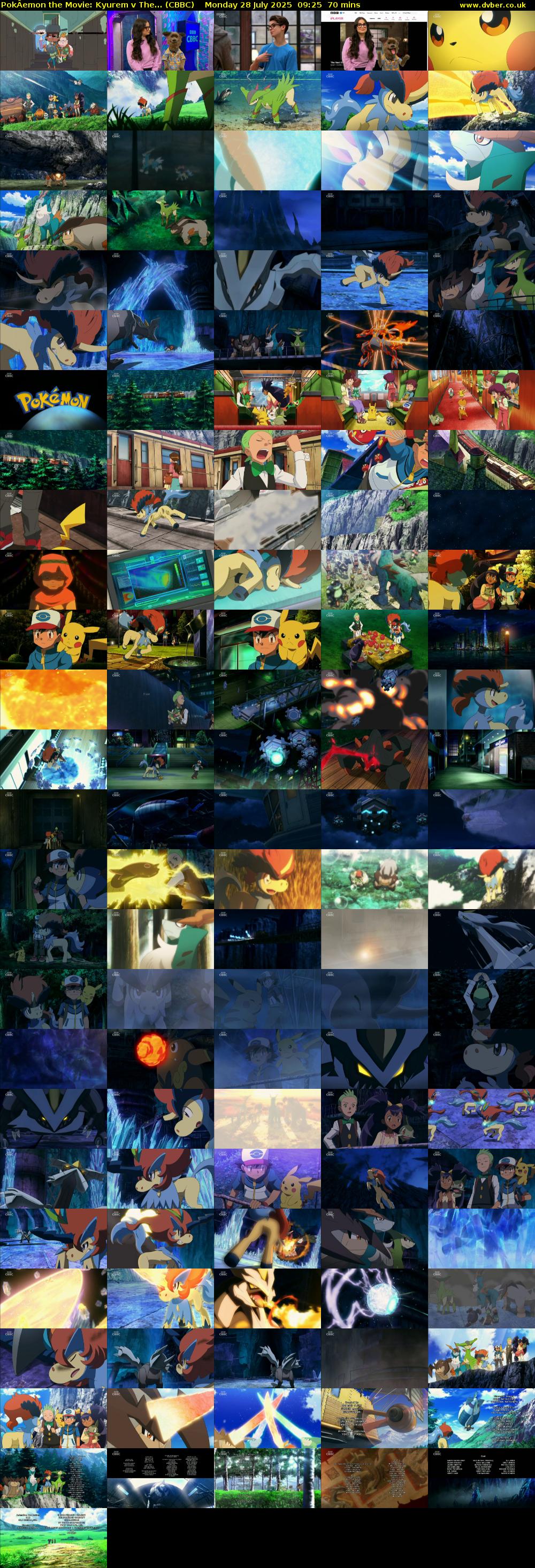 PokÂemon the Movie: Kyurem v The... (CBBC) Monday 28 July 2025 09:25 - 10:35