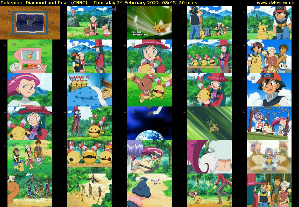 Pokemon: Diamond and Pearl (CBBC) Thursday 24 February 2022 08:45 - 09:05