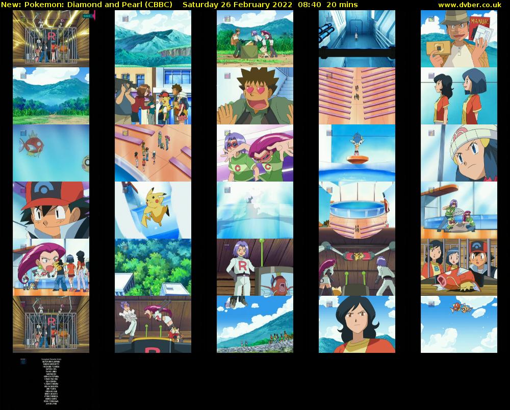 Pokemon: Diamond and Pearl (CBBC) Saturday 26 February 2022 08:40 - 09:00