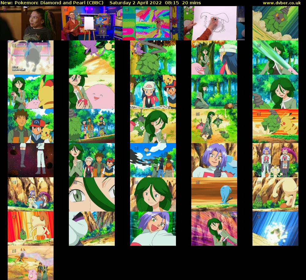 Pokemon: Diamond and Pearl (CBBC) Saturday 2 April 2022 08:15 - 08:35