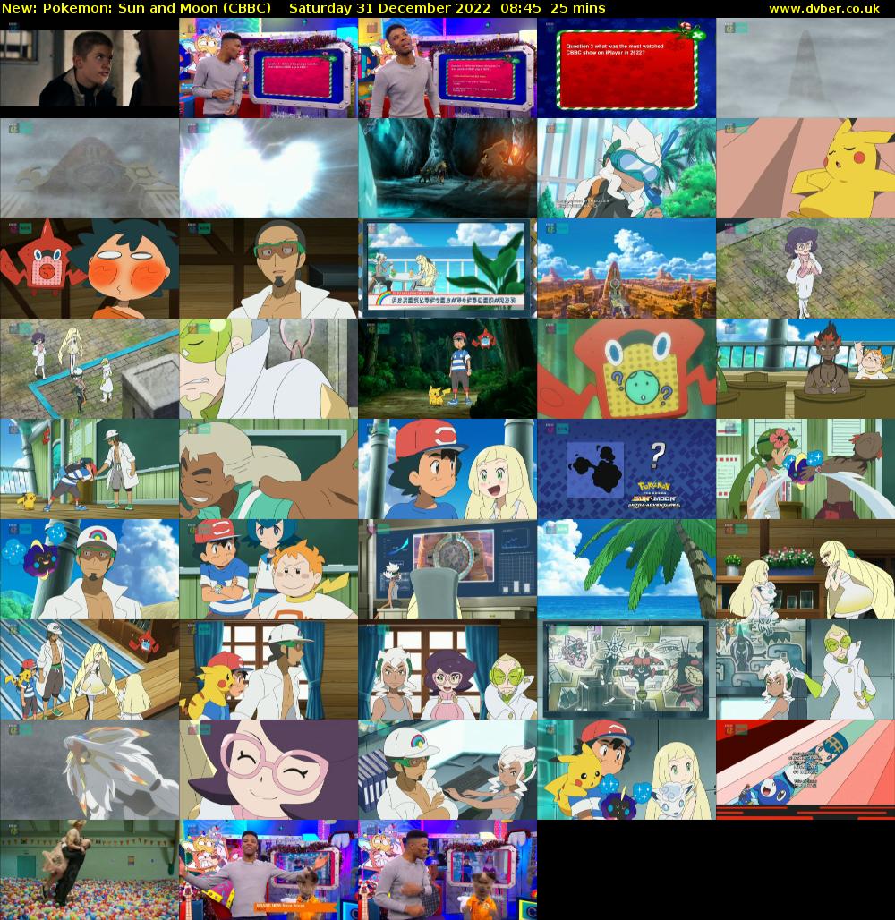 Pokemon: Sun and Moon (CBBC) Saturday 31 December 2022 08:45 - 09:10