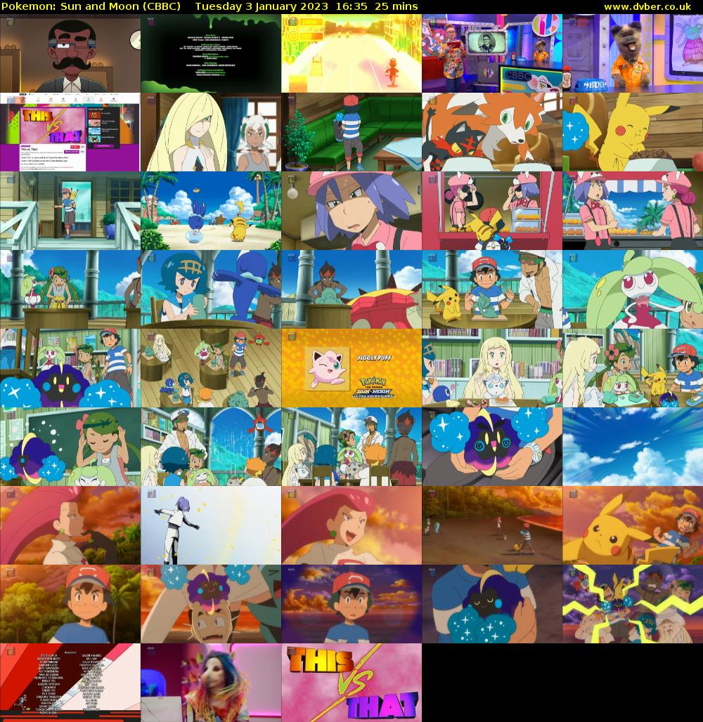 Pokemon: Sun and Moon (CBBC) Tuesday 3 January 2023 16:35 - 17:00