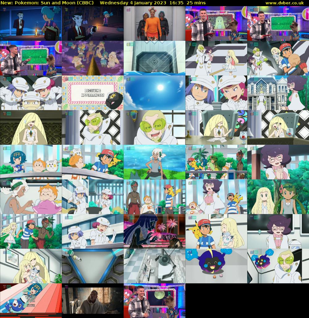 Pokemon: Sun and Moon (CBBC) Wednesday 4 January 2023 16:35 - 17:00