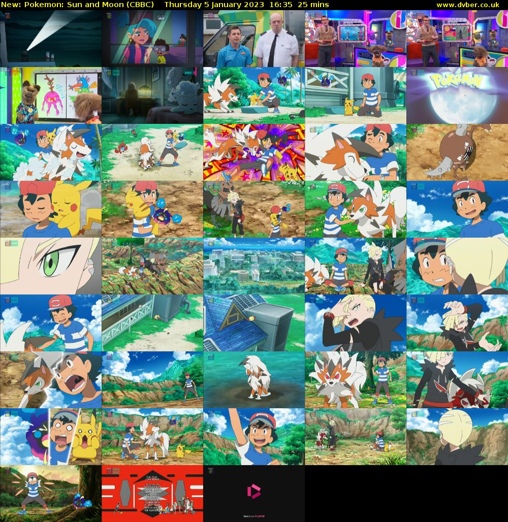 Pokemon: Sun and Moon (CBBC) Thursday 5 January 2023 16:35 - 17:00