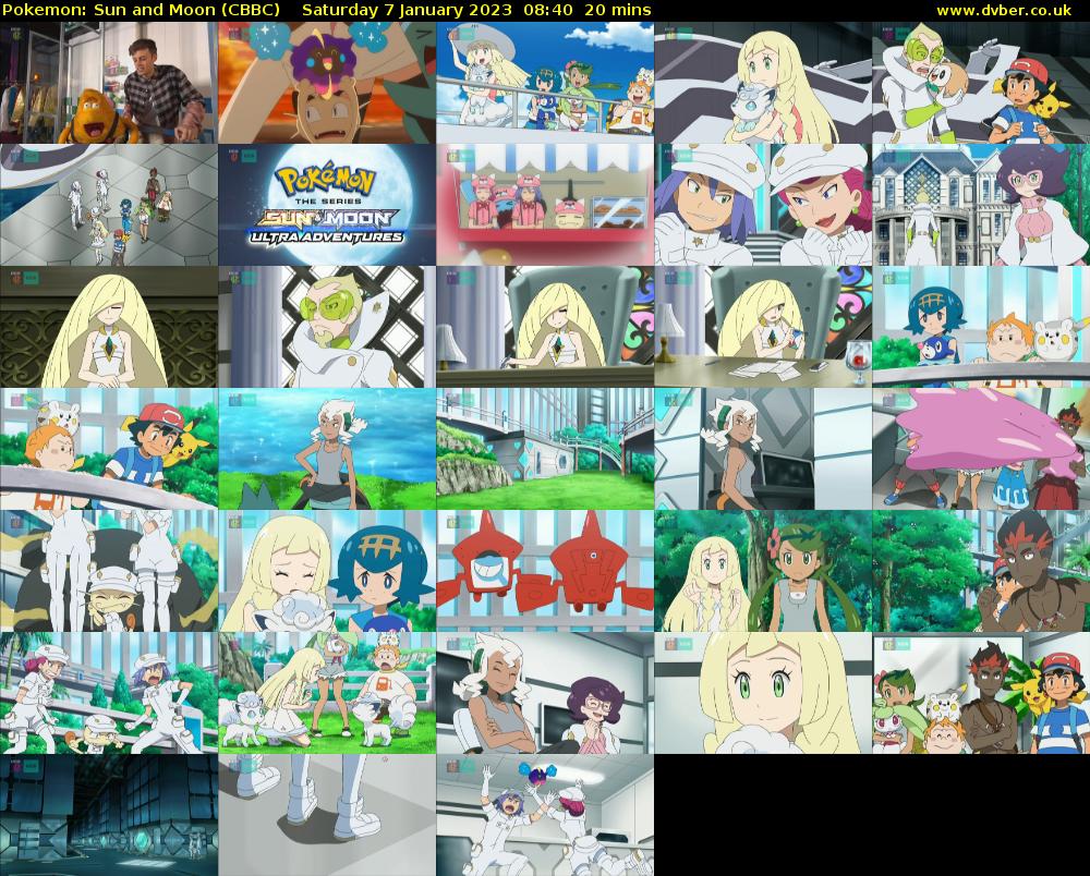 Pokemon: Sun and Moon (CBBC) Saturday 7 January 2023 08:40 - 09:00