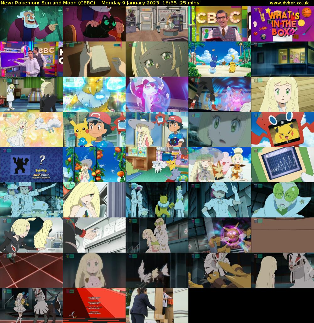 Pokemon: Sun and Moon (CBBC) Monday 9 January 2023 16:35 - 17:00
