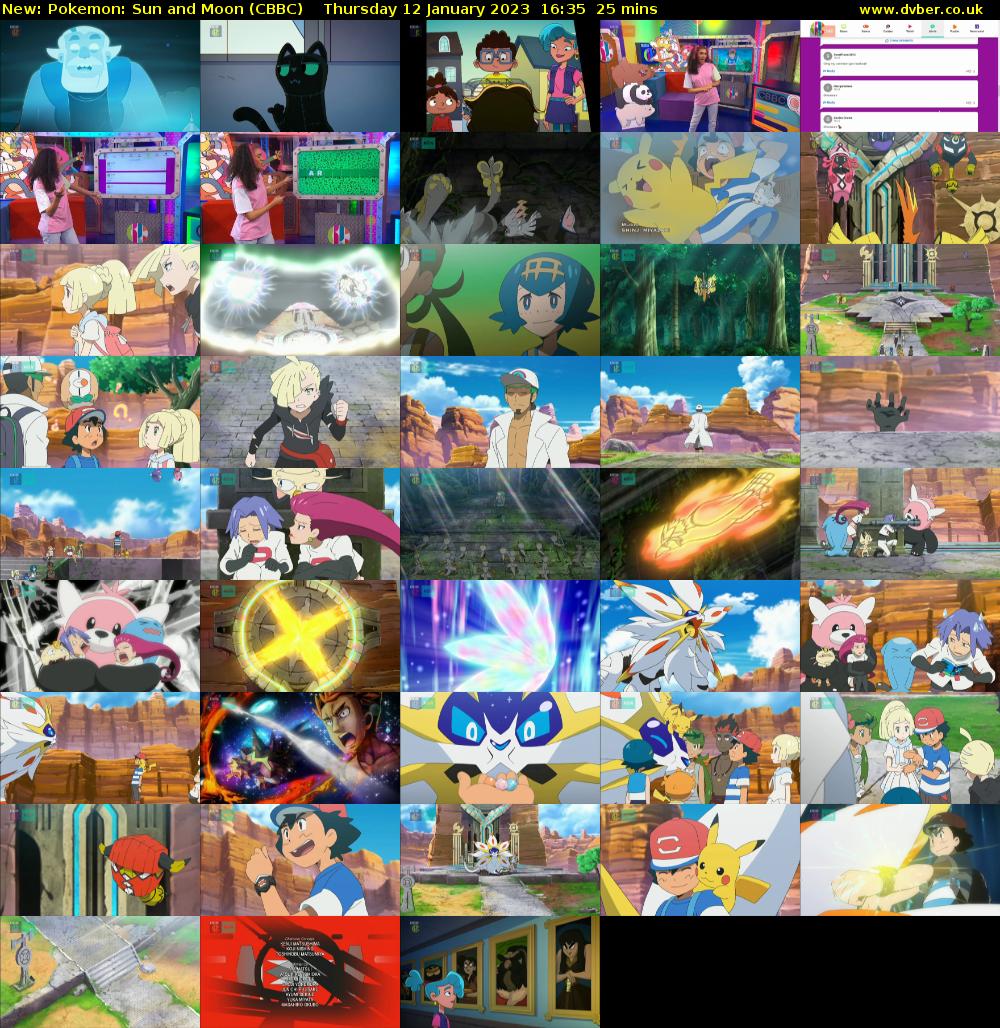 Pokemon: Sun and Moon (CBBC) Thursday 12 January 2023 16:35 - 17:00