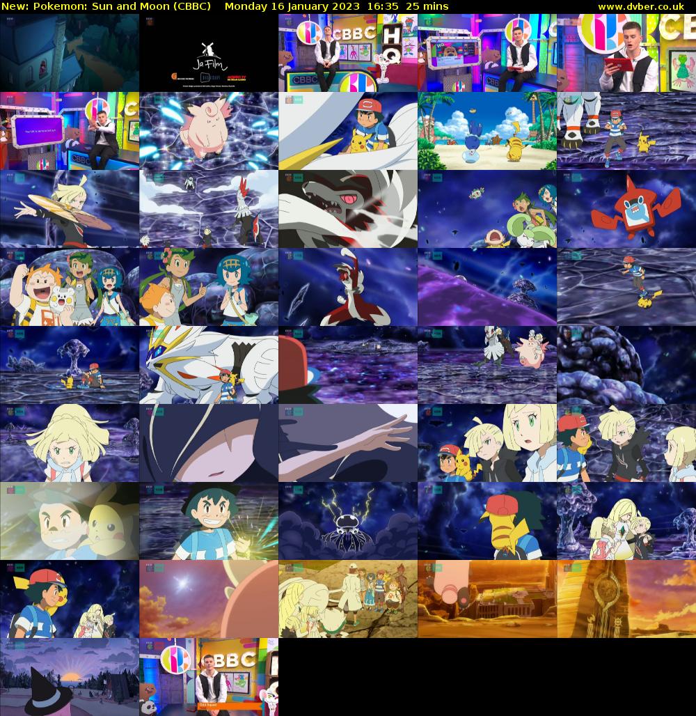 Pokemon: Sun and Moon (CBBC) Monday 16 January 2023 16:35 - 17:00