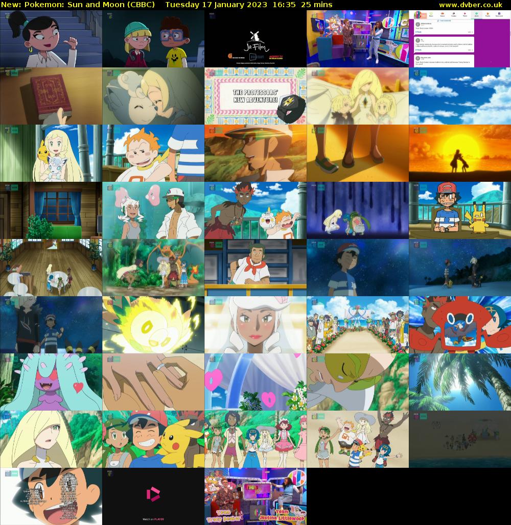 Pokemon: Sun and Moon (CBBC) Tuesday 17 January 2023 16:35 - 17:00