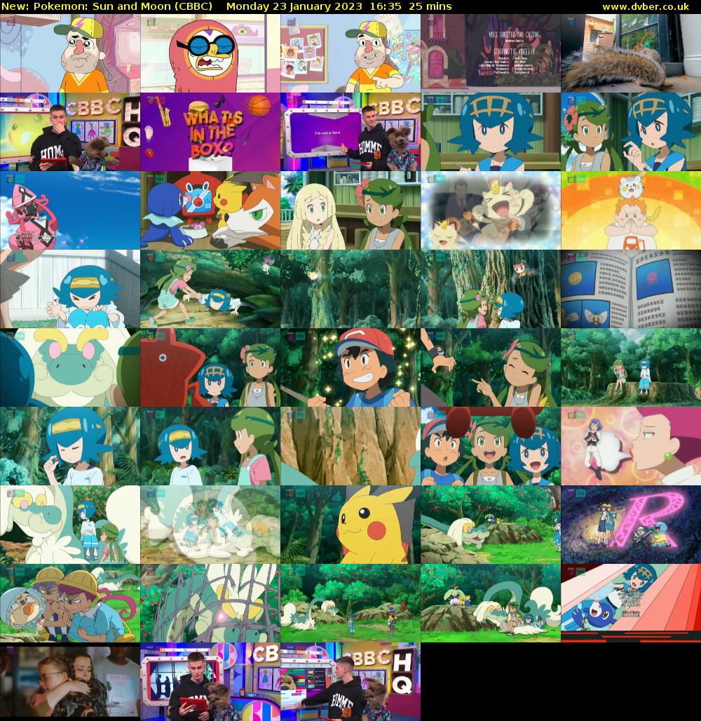 Pokemon: Sun and Moon (CBBC) Monday 23 January 2023 16:35 - 17:00