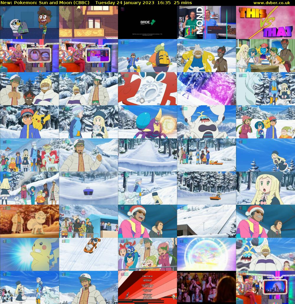 Pokemon: Sun and Moon (CBBC) Tuesday 24 January 2023 16:35 - 17:00