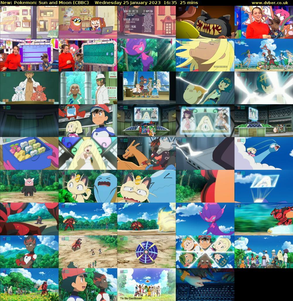 Pokemon: Sun and Moon (CBBC) Wednesday 25 January 2023 16:35 - 17:00