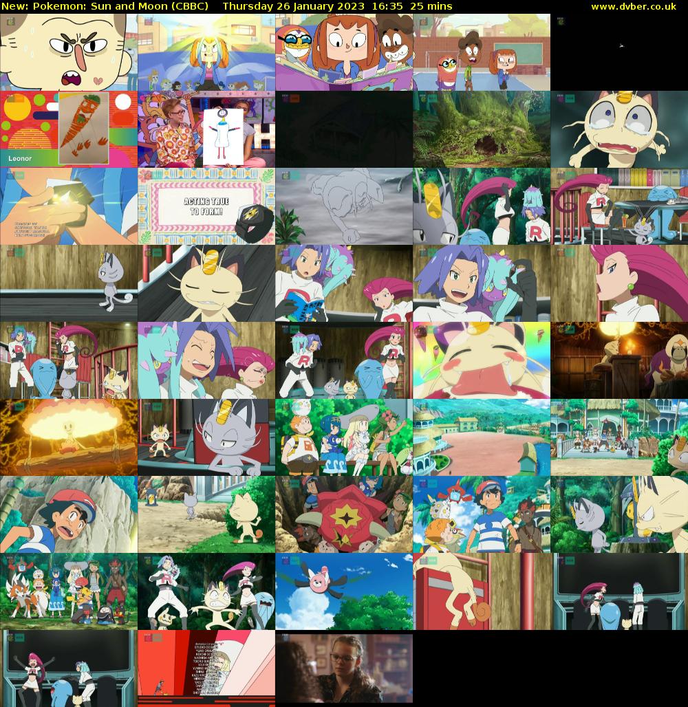 Pokemon: Sun and Moon (CBBC) Thursday 26 January 2023 16:35 - 17:00