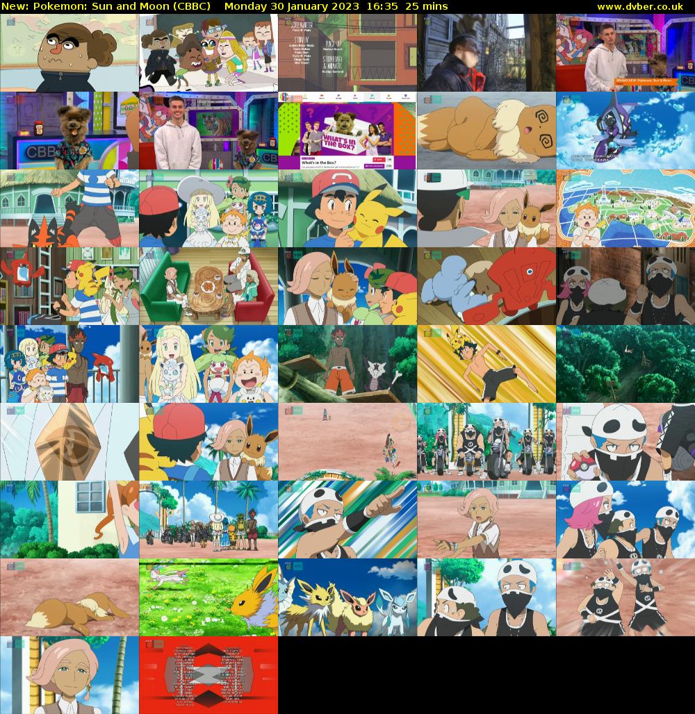 Pokemon: Sun and Moon (CBBC) Monday 30 January 2023 16:35 - 17:00