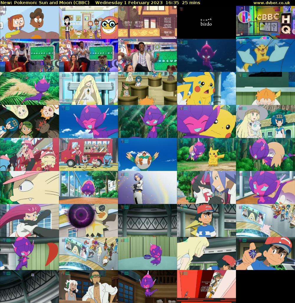Pokemon: Sun and Moon (CBBC) Wednesday 1 February 2023 16:35 - 17:00