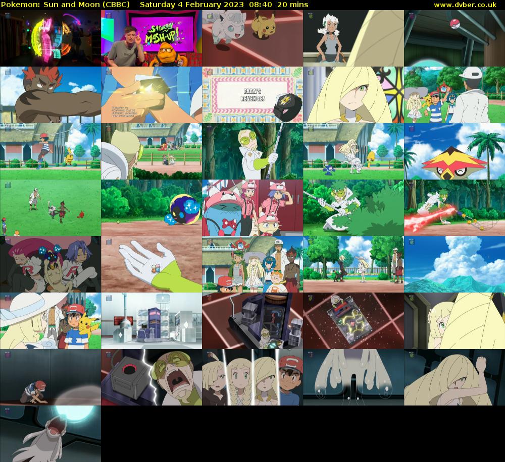 Pokemon: Sun and Moon (CBBC) Saturday 4 February 2023 08:40 - 09:00