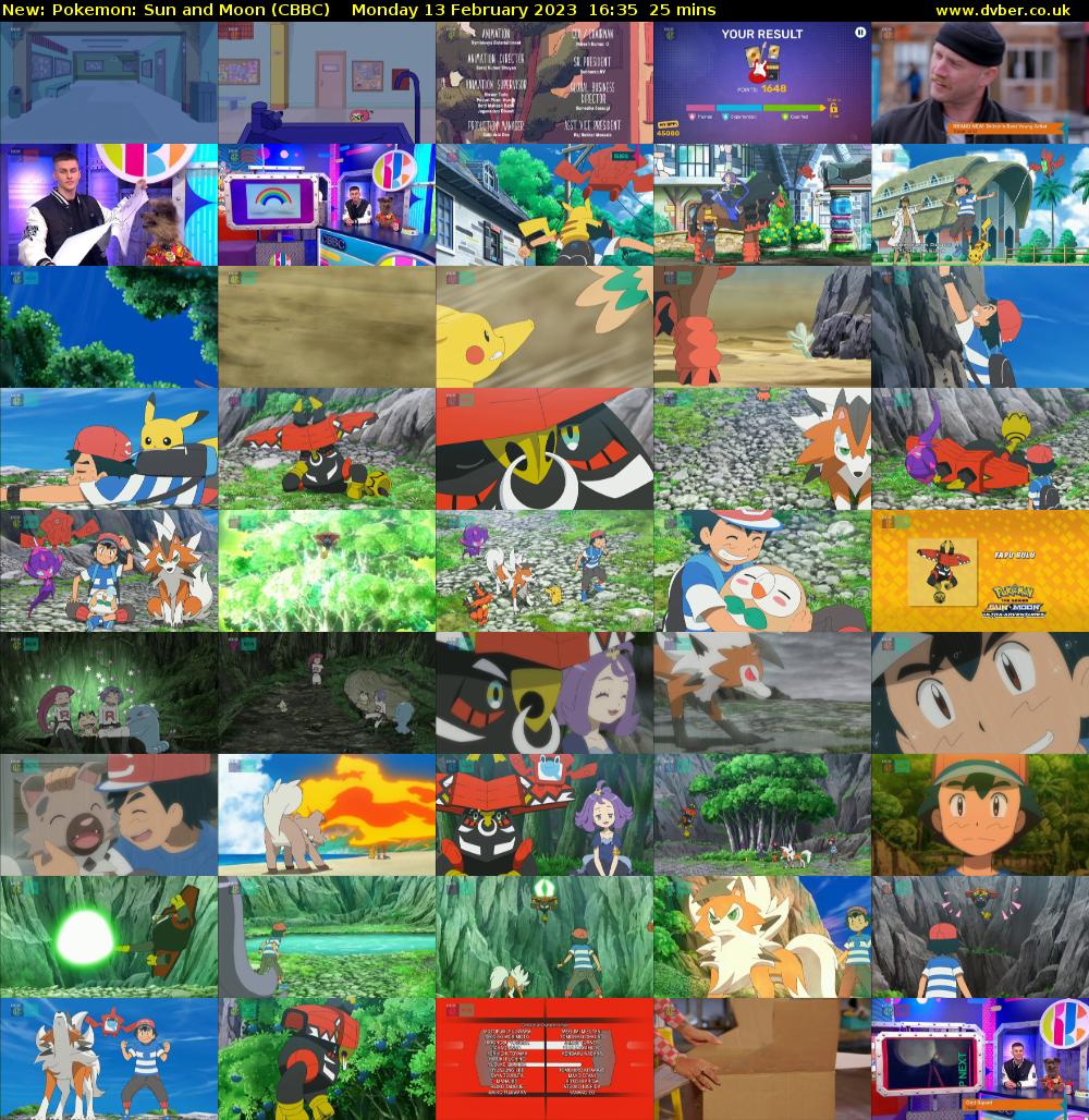 Pokemon: Sun and Moon (CBBC) Monday 13 February 2023 16:35 - 17:00