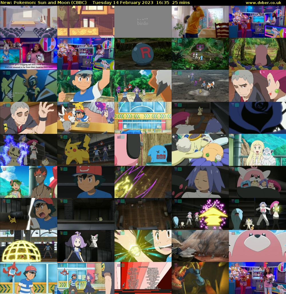 Pokemon: Sun and Moon (CBBC) Tuesday 14 February 2023 16:35 - 17:00