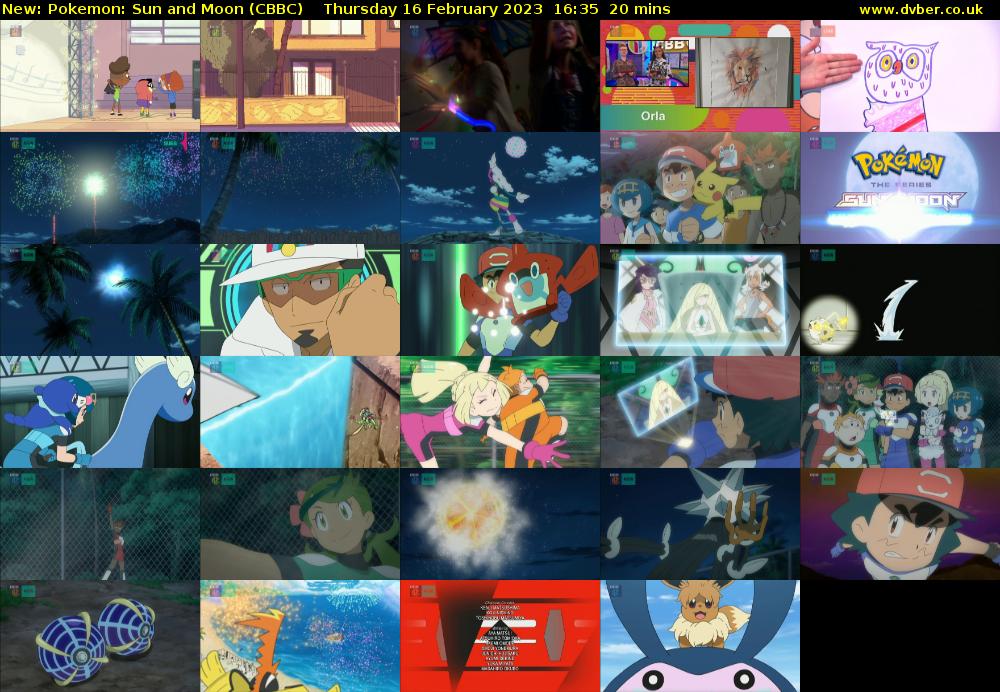 Pokemon: Sun and Moon (CBBC) Thursday 16 February 2023 16:35 - 16:55