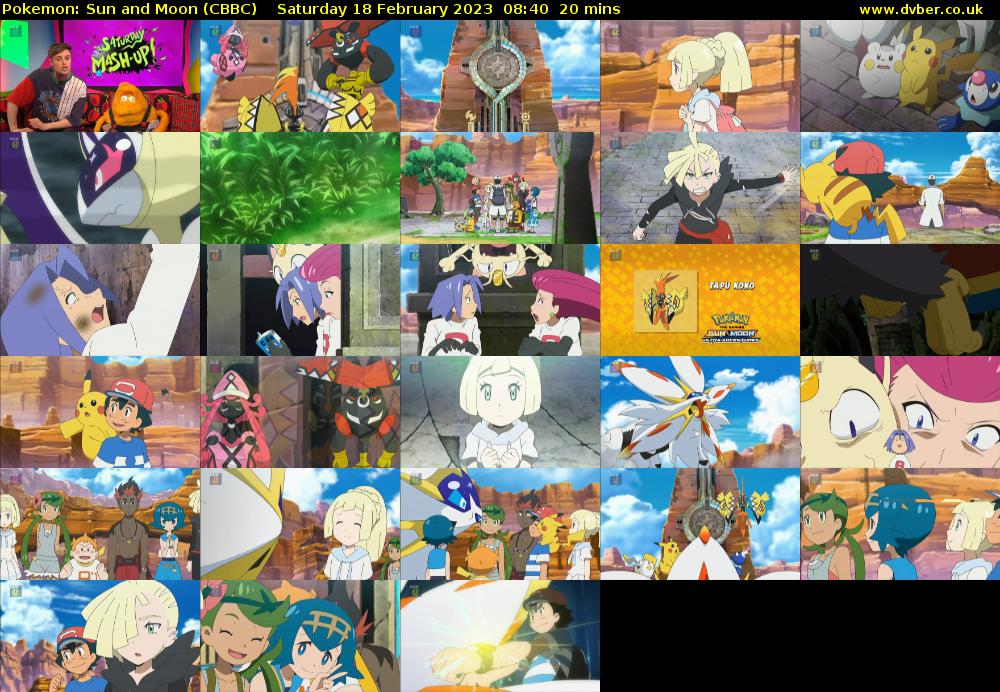 Pokemon: Sun and Moon (CBBC) Saturday 18 February 2023 08:40 - 09:00