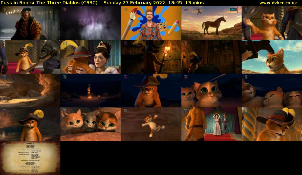 Puss in Boots: The Three Diablos (CBBC) Sunday 27 February 2022 18:45 - 18:58