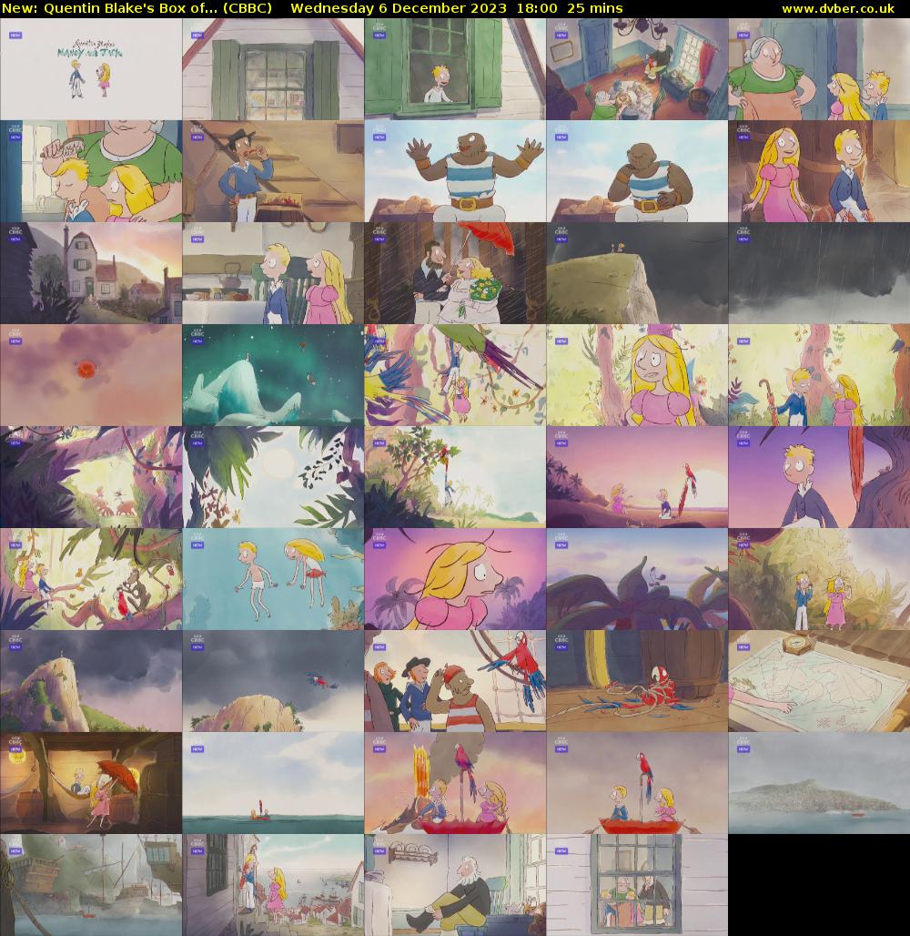 Quentin Blake's Box of... (CBBC) Wednesday 6 December 2023 18:00 - 18:25