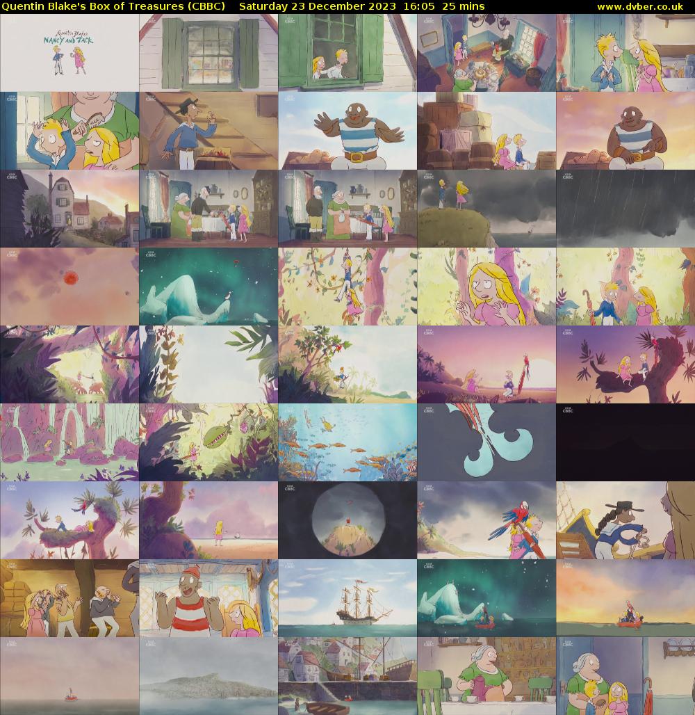 Quentin Blake's Box of Treasures (CBBC) Saturday 23 December 2023 16:05 - 16:30