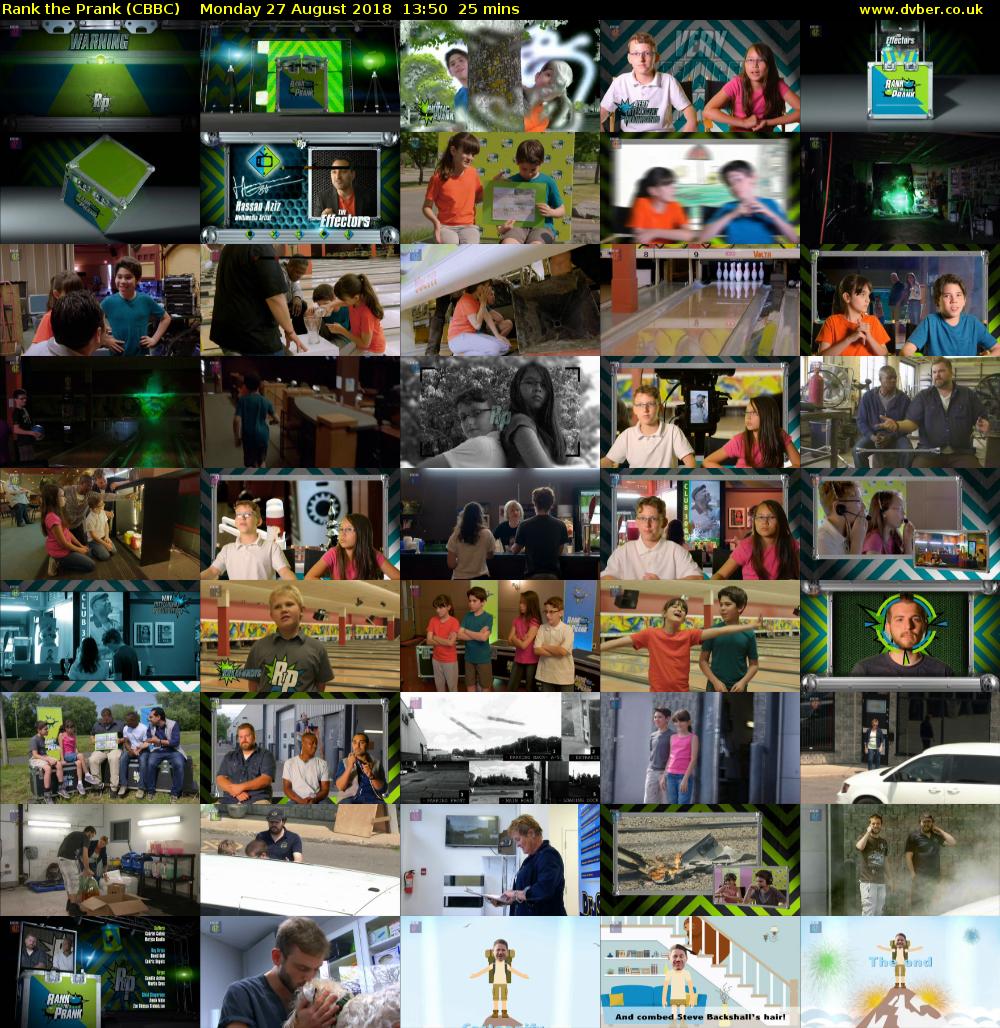 Rank the Prank (CBBC) Monday 27 August 2018 13:50 - 14:15