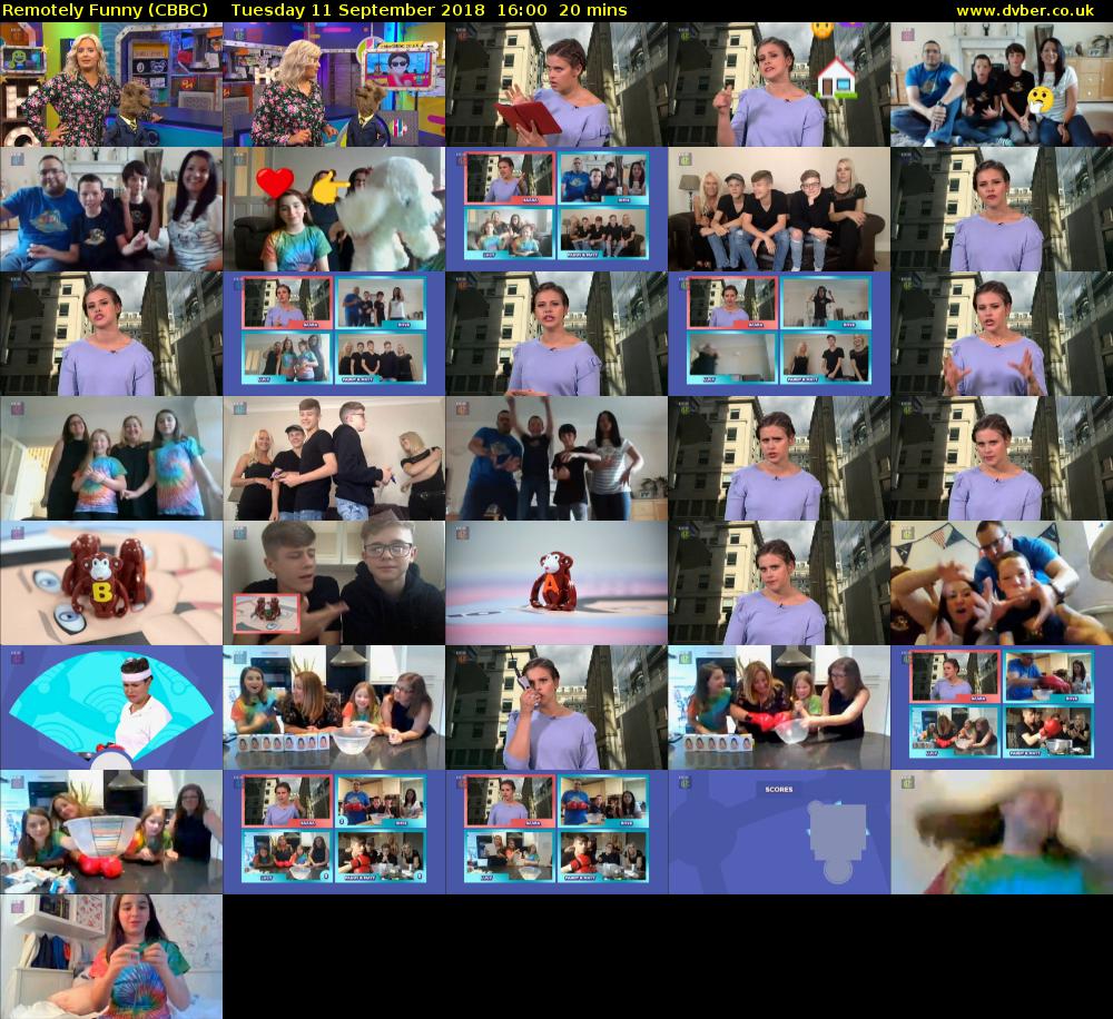 Remotely Funny (CBBC) Tuesday 11 September 2018 16:00 - 16:20