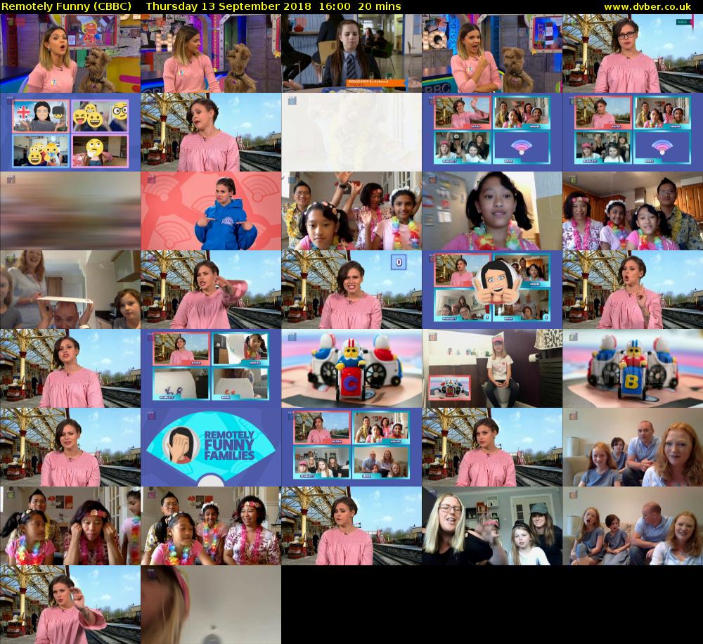 Remotely Funny (CBBC) Thursday 13 September 2018 16:00 - 16:20