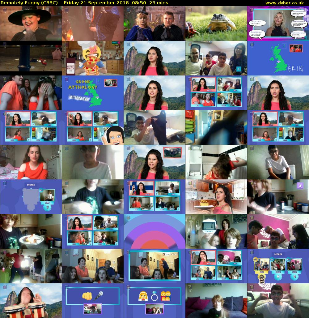 Remotely Funny (CBBC) Friday 21 September 2018 08:50 - 09:15