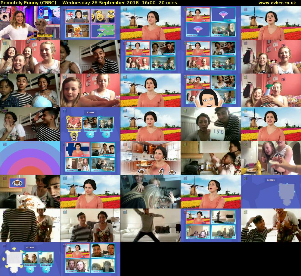 Remotely Funny (CBBC) Wednesday 26 September 2018 16:00 - 16:20