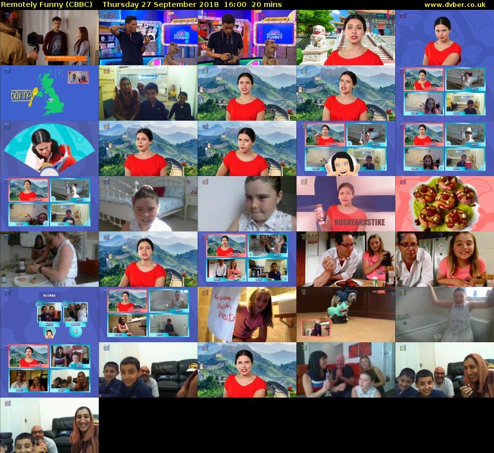 Remotely Funny (CBBC) Thursday 27 September 2018 16:00 - 16:20