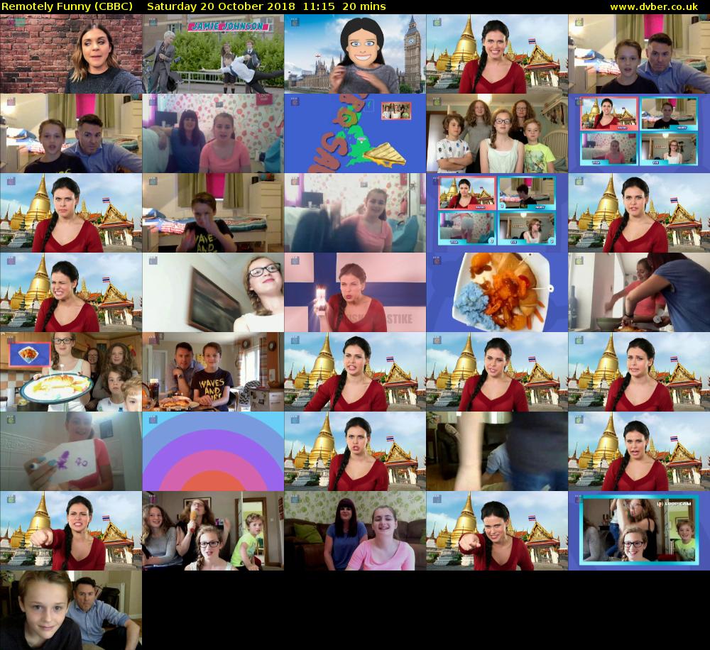 Remotely Funny (CBBC) Saturday 20 October 2018 11:15 - 11:35