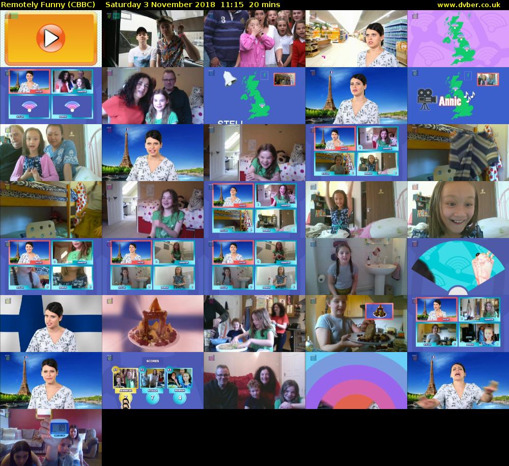 Remotely Funny (CBBC) Saturday 3 November 2018 11:15 - 11:35