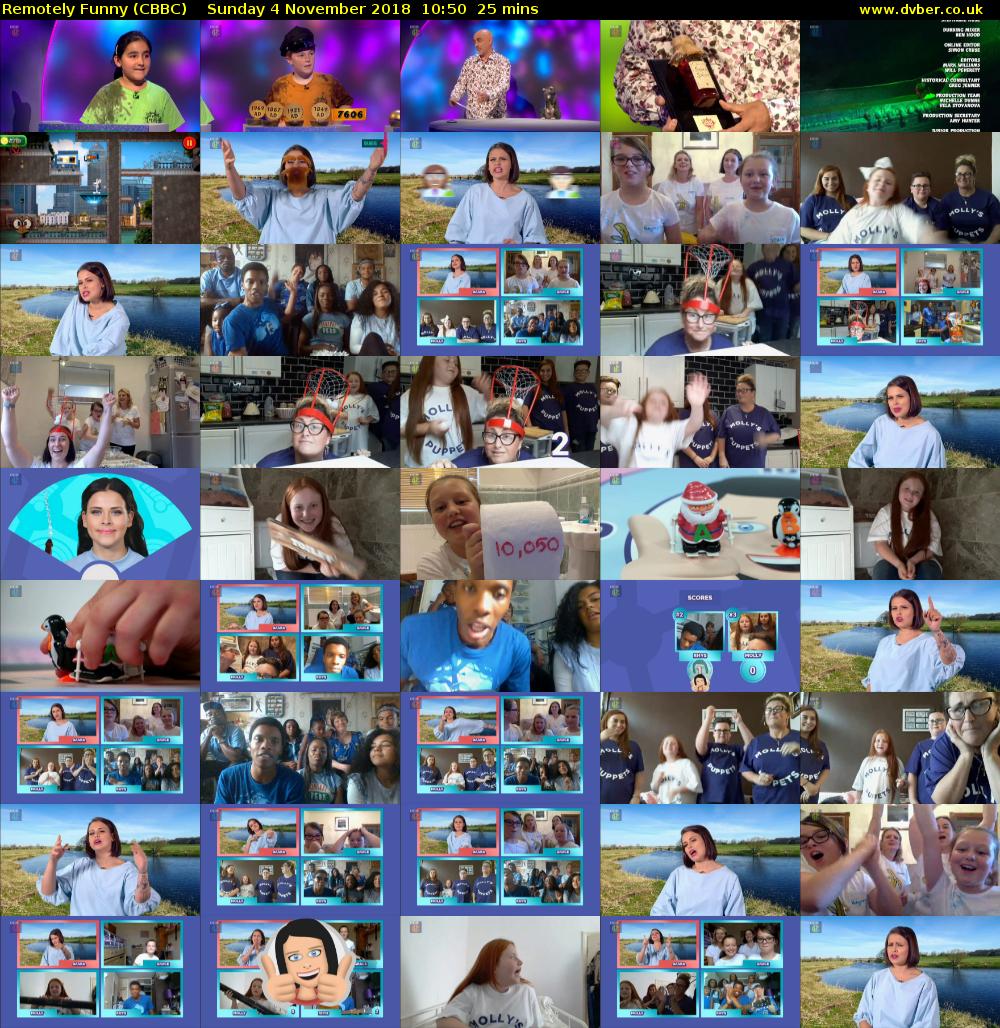 Remotely Funny (CBBC) Sunday 4 November 2018 10:50 - 11:15