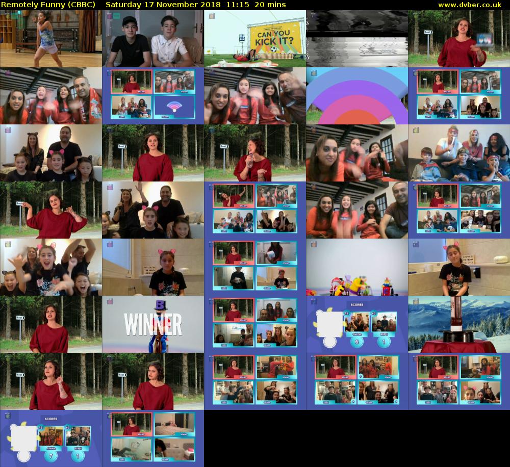 Remotely Funny (CBBC) Saturday 17 November 2018 11:15 - 11:35