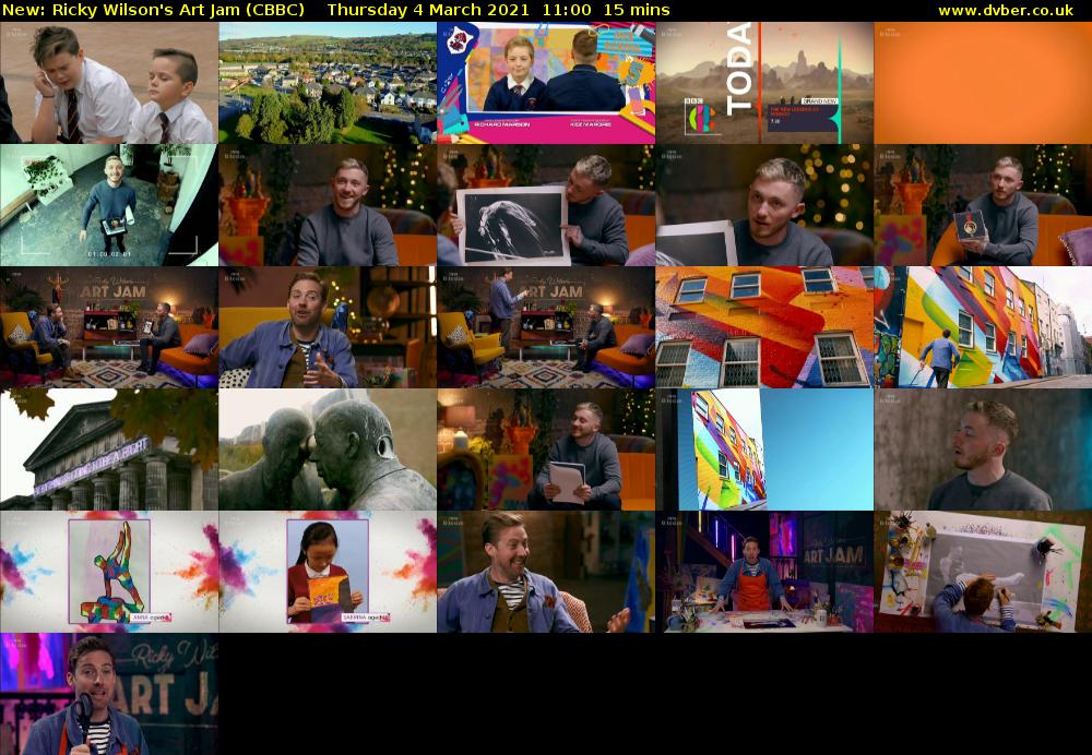 Ricky Wilson's Art Jam (CBBC) Thursday 4 March 2021 11:00 - 11:15