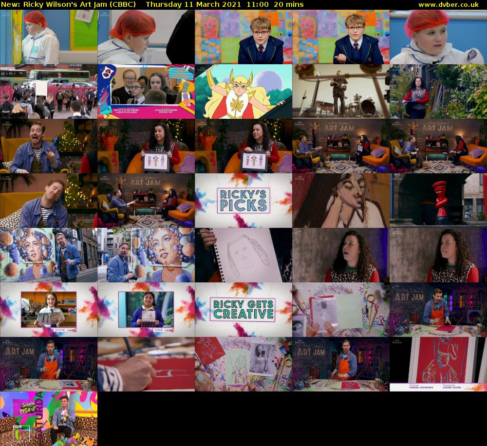 Ricky Wilson's Art Jam (CBBC) Thursday 11 March 2021 11:00 - 11:20