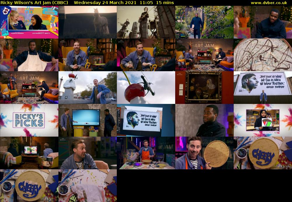 Ricky Wilson's Art Jam (CBBC) Wednesday 24 March 2021 11:05 - 11:20