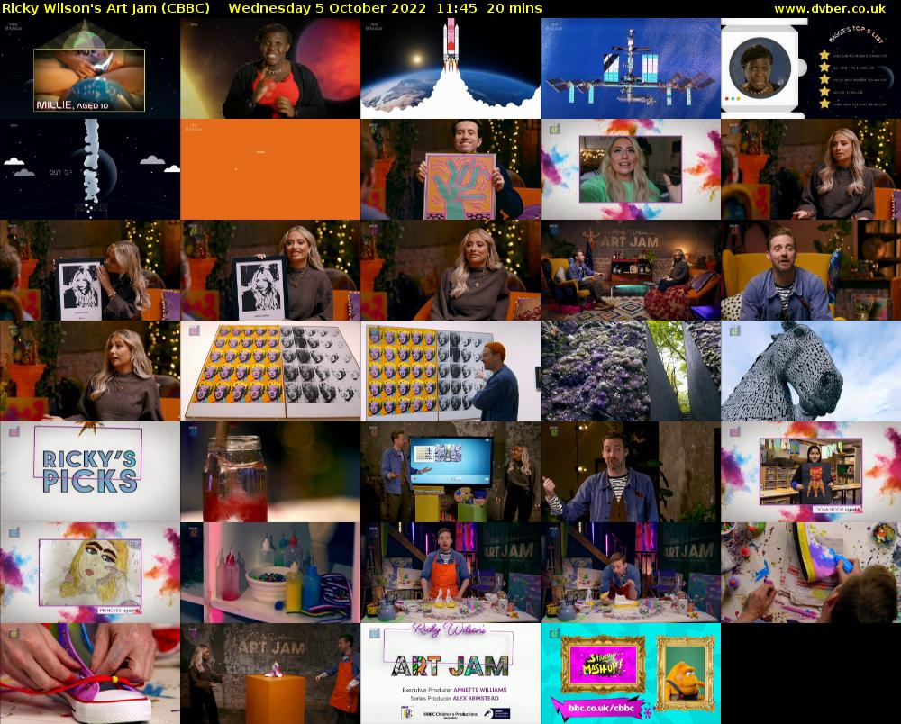 Ricky Wilson's Art Jam (CBBC) Wednesday 5 October 2022 11:45 - 12:05