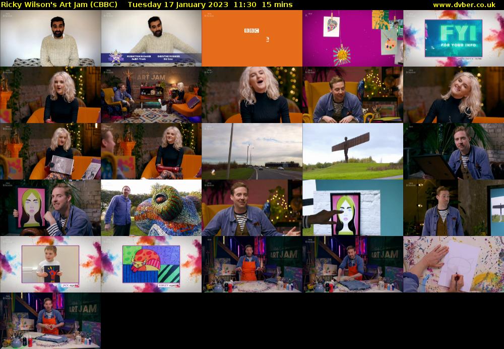 Ricky Wilson's Art Jam (CBBC) Tuesday 17 January 2023 11:30 - 11:45