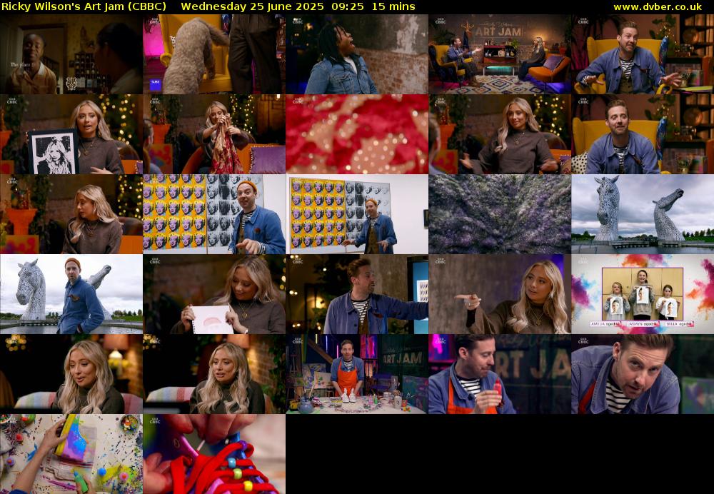 Ricky Wilson's Art Jam (CBBC) Wednesday 25 June 2025 09:25 - 09:40