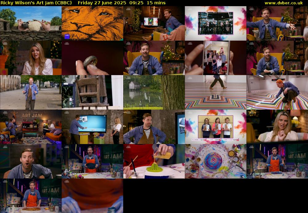 Ricky Wilson's Art Jam (CBBC) Friday 27 June 2025 09:25 - 09:40