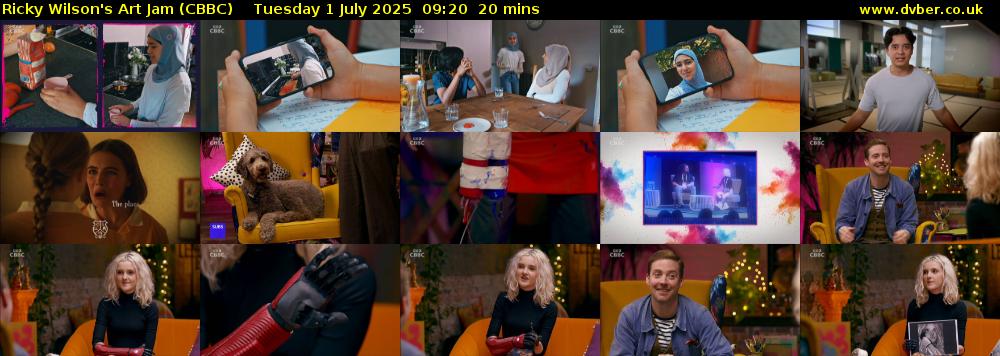 Ricky Wilson's Art Jam (CBBC) Tuesday 1 July 2025 09:20 - 09:40