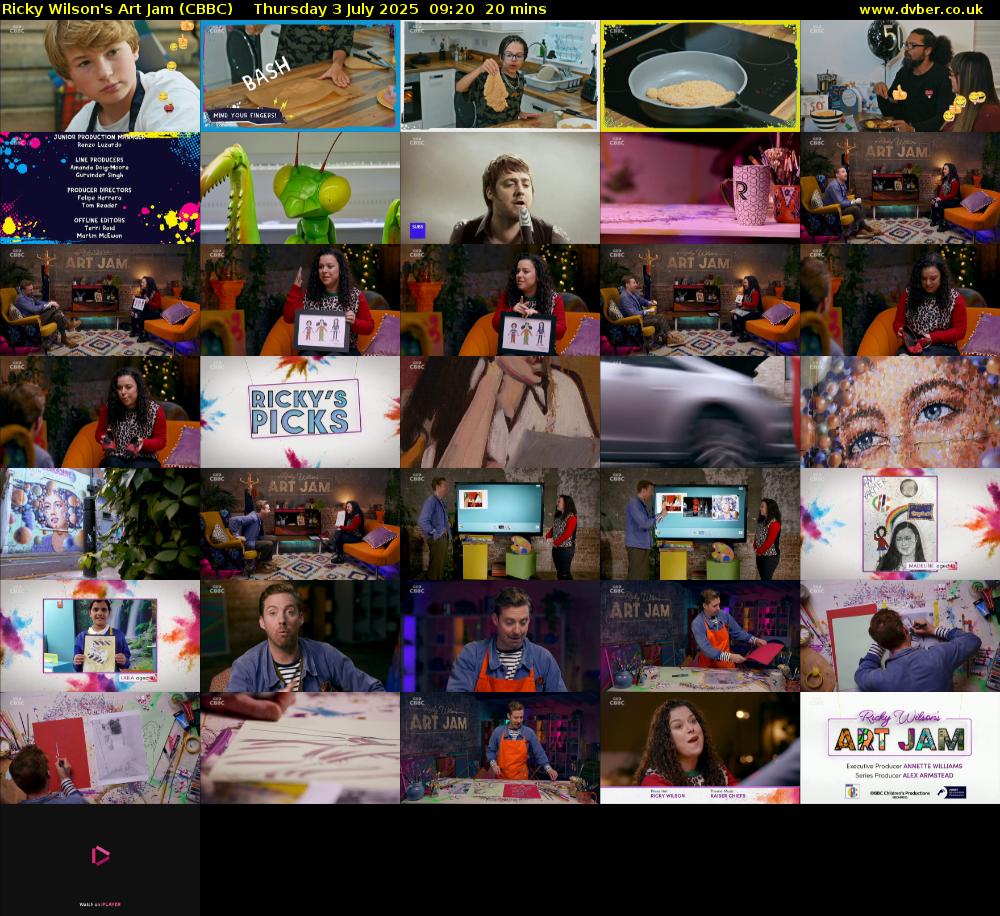 Ricky Wilson's Art Jam (CBBC) Thursday 3 July 2025 09:20 - 09:40