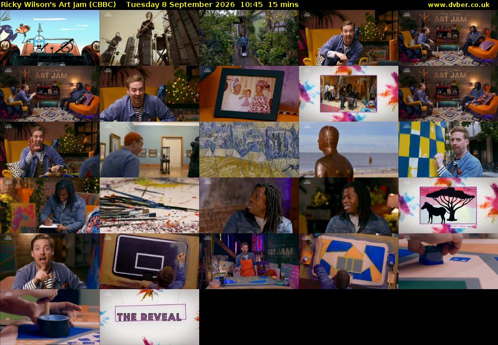 Ricky Wilson's Art Jam (CBBC) Tuesday 8 September 2026 10:45 - 11:00
