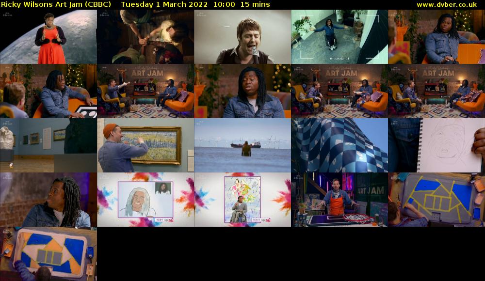 Ricky Wilsons Art Jam (CBBC) Tuesday 1 March 2022 10:00 - 10:15