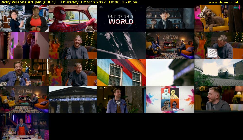 Ricky Wilsons Art Jam (CBBC) Thursday 3 March 2022 10:00 - 10:15